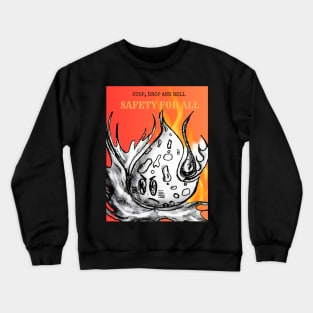 Safety First! - Abstract fun gaming angry fireball monster lava orc goblin Crewneck Sweatshirt